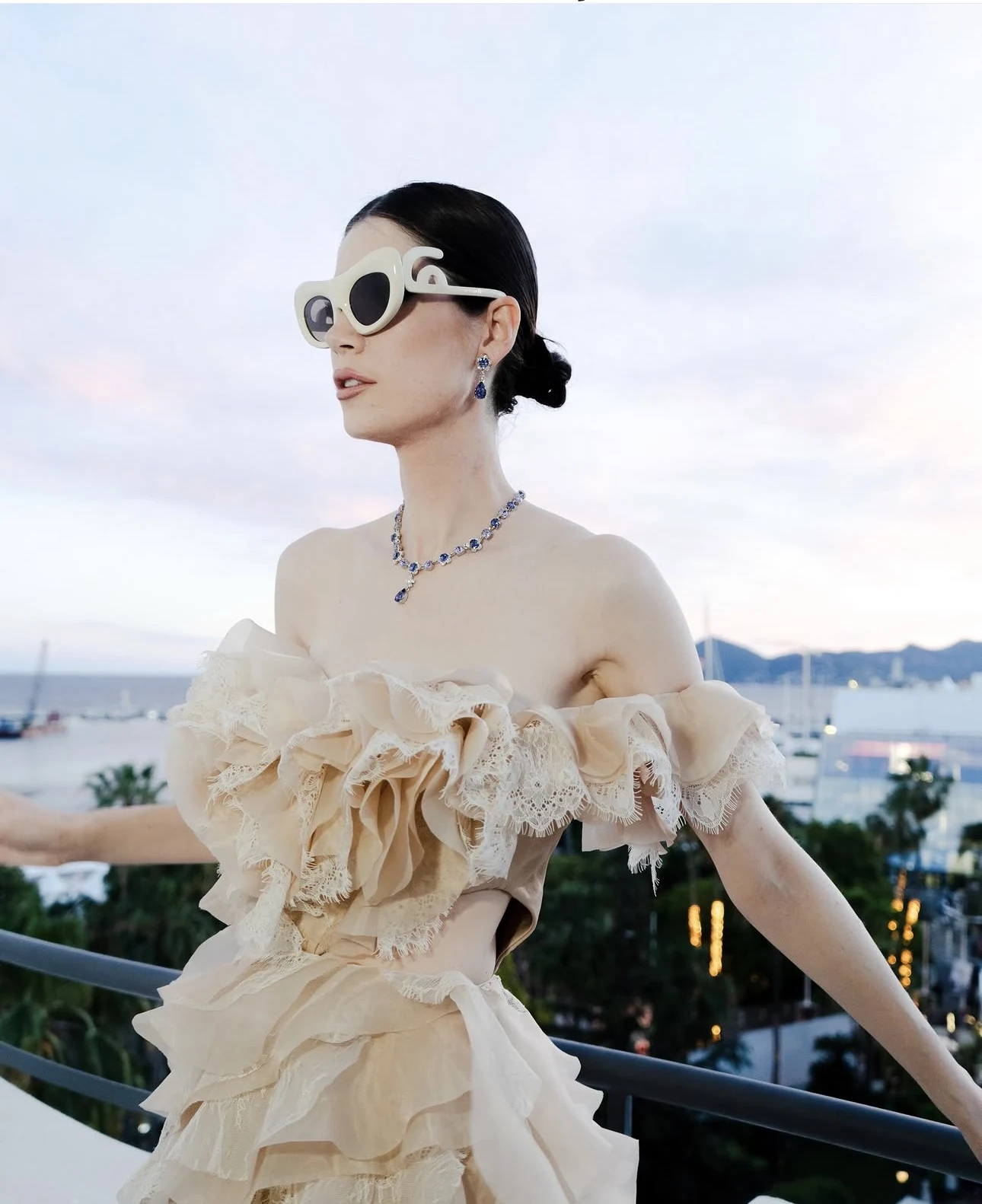 Couture dress and jewellery styling in Cannes